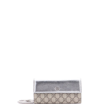 Gucci GG Marmont Continental Chain Wallet GG Coated Canvas and Leather