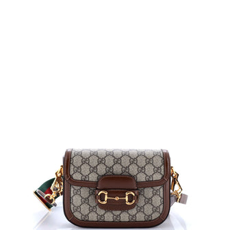 Gucci Horsebit 1955 Shoulder Bag GG Coated Canvas with Leather Mini