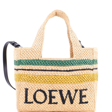 Loewe Paula's Ibiza Logo Convertible Tote Raffia Small