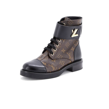 Louis Vuitton Women's Wonderland Flat Ranger Boots Monogram Canvas and Leather