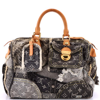 Louis Vuitton Patchwork Speedy Bag Denim 30