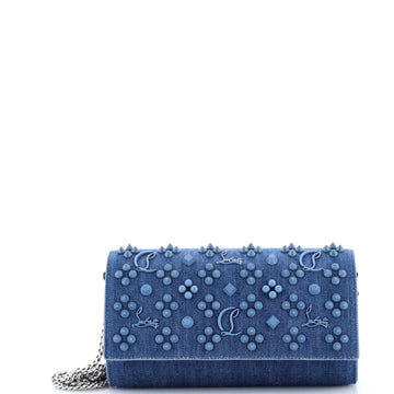 Christian Louboutin Paloma Wallet on Chain Embellished Denim