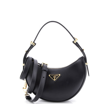 Prada Arque Half Moon Hobo Leather Mini