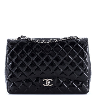 Chanel Classic Double Flap Bag Quilted Patent Maxi