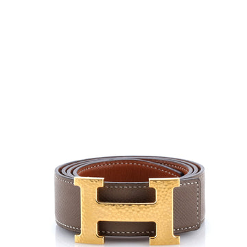 Hermes Constance Martelee H Reversible Belt Leather with Hammered Hardware Medium
