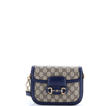 Gucci Horsebit 1955 Shoulder Bag GG Coated Canvas with Leather Mini