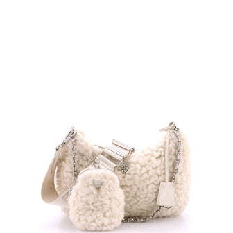 Prada Re-Edition 2005 Shoulder Bag Quilted Shearling Small