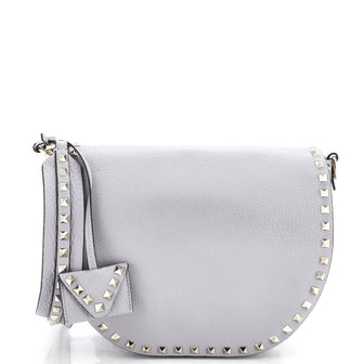 Valentino Garavani Rockstud Saddle Crossbody Bag Leather Small