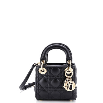 Christian Dior Lady Dior Bag Cannage Quilt Lambskin Micro