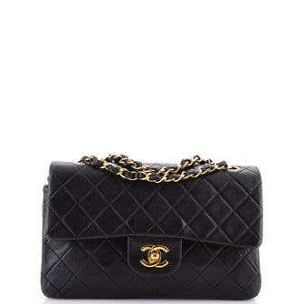 Chanel Vintage Classic Double Flap Bag Quilted Lambskin Small
