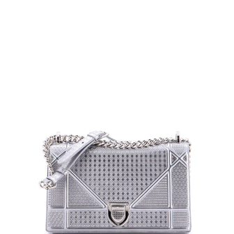 Christian Dior Diorama Flap Bag Cannage Embossed Calfskin Small