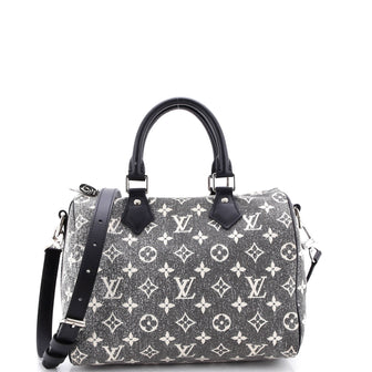 Louis Vuitton Speedy Bandouliere Bag Monogram Jacquard Denim 25