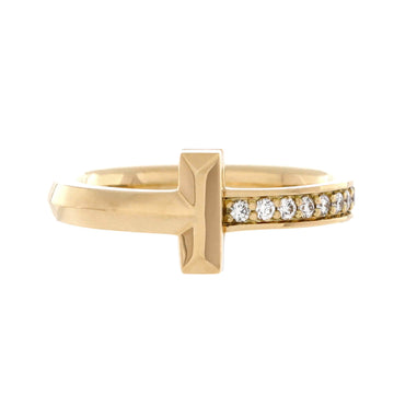 Tiffany & Co. T1 Ring 18K Yellow Gold with Diamonds Narrow