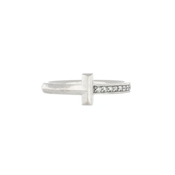 Tiffany & Co. T1 Ring 18K White Gold with Diamonds Narrow