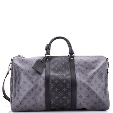 Louis Vuitton Keepall Bandouliere Bag Reverse Monogram Eclipse Canvas 50