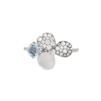 Tiffany & Co. Paper Flowers Ring Platinum with Aquamarine and Diamonds