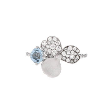 Tiffany & Co. Paper Flowers Ring Platinum with Aquamarine and Diamonds