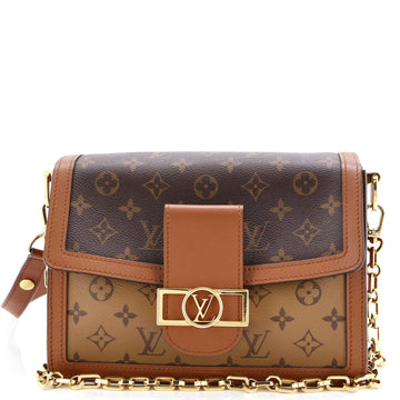 Louis Vuitton Dauphine Shoulder Bag Reverse Monogram Canvas MM