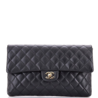 Chanel Classic Flap Clutch Quilted Caviar