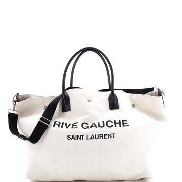 Saint Laurent Rive Gauche Shopper Tote Canvas Maxi