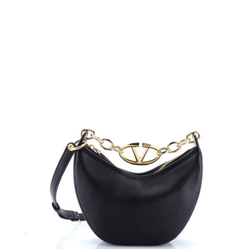 Valentino Garavani Vlogo Moon Hobo Leather Mini