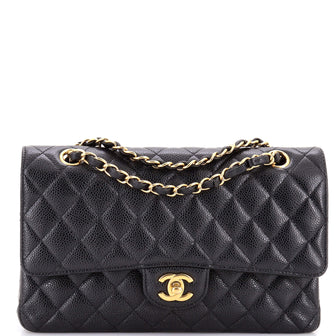 Chanel Classic Double Flap Bag Quilted Caviar Medium