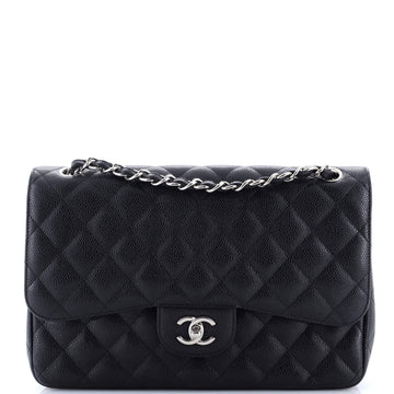 Chanel Classic Double Flap Bag Quilted Caviar Jumbo