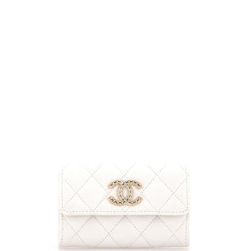 Chanel Chained CC Flap Card Case Quilted Caviar