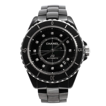 Chanel J12 Automatic Watch Ceramic and Stainless Steel with Diamond Markers 38