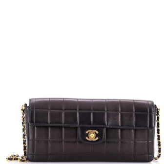 Chanel Chocolate Bar Flap Bag Quilted Lambskin East West