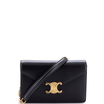 Celine Margo Triomphe Wallet on Chain Leather