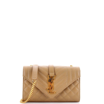 Saint Laurent Classic Monogram Envelope Satchel Mixed Matelasse Leather Small