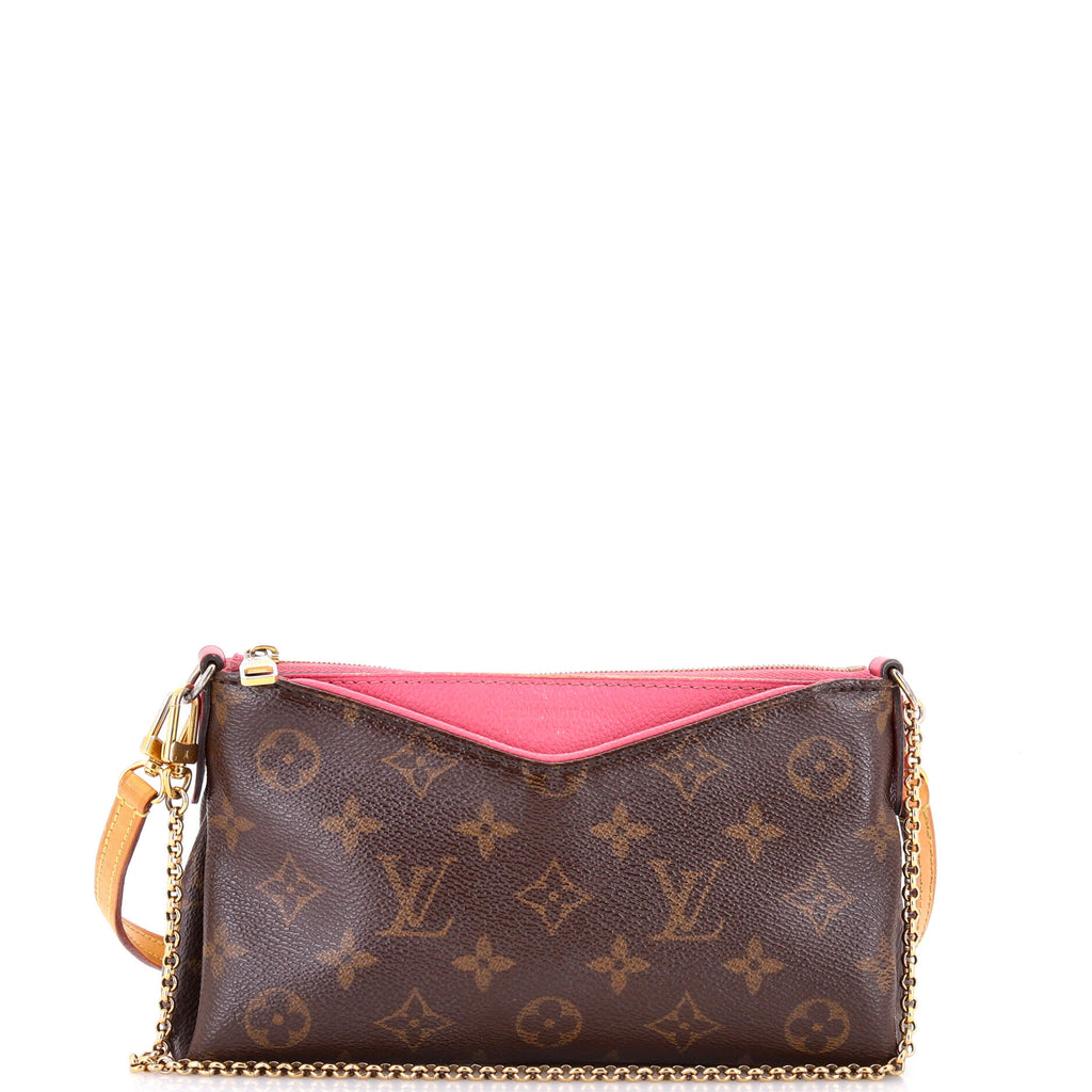 Louis Vuitton Pallas Clutch Monogram Canvas with Leather Pink 3675691