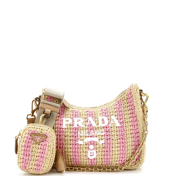 Prada Re-Edition 2005 Shoulder Bag Raffia Small