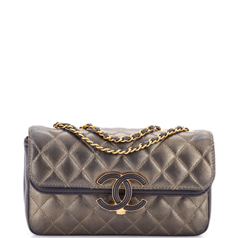 Chanel CC Chic Double Flap Bag Quilted Lambskin Small