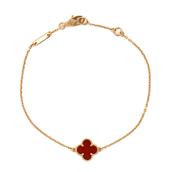 Van Cleef & Arpels Sweet Alhambra Bracelet 18K Rose Gold and Carnelian