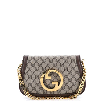 Gucci Blondie NM Chain Flap Bag GG Coated Canvas Small