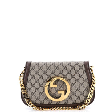 Gucci Blondie NM Chain Flap Bag GG Coated Canvas Small