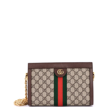 Gucci Ophidia Chain Shoulder Bag GG Coated Canvas Small