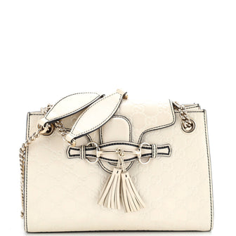 Gucci Emily Chain Flap Shoulder Bag Guccissima Leather Small