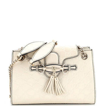 Gucci Emily Chain Flap Shoulder Bag Guccissima Leather Small