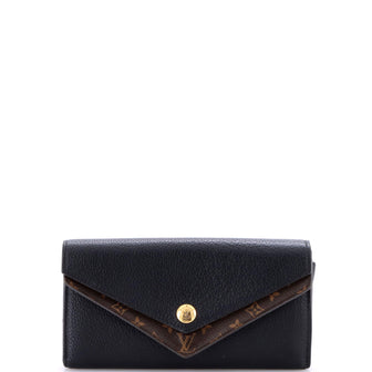 Louis Vuitton Double V Wallet Leather with Monogram Canvas