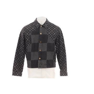 Louis Vuitton Men's Nigo Button Up Jacket Giant Damier Waves Monogram Denim