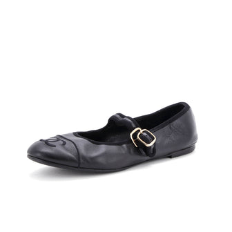 Chanel Women's CC Mary Jane Flats Embroidered Leather