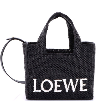 Loewe Paula's Ibiza Logo Convertible Tote Raffia Small