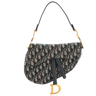 Christian Dior Saddle Handbag Oblique Canvas Medium