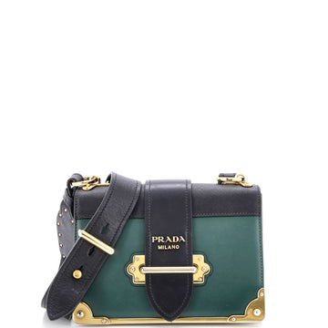 Prada Cahier Chain Crossbody Bag City Calf and Saffiano Small
