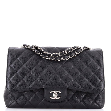 Chanel Classic Double Flap Bag Quilted Caviar Jumbo