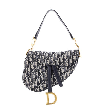 Christian Dior Saddle Handbag Oblique Canvas Medium