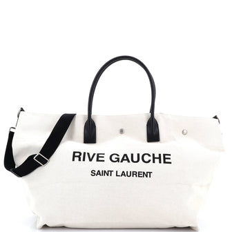 Saint Laurent Rive Gauche Shopper Tote Canvas Maxi